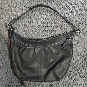 Coach Ashley Pleated Hobo F13764 Black/Silver